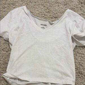 Wild Fable White Crop Fitted T-Shirt